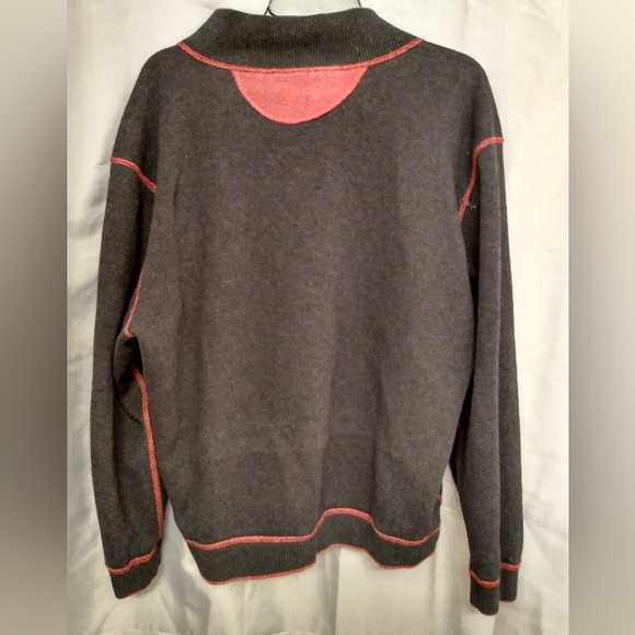 🆓Men's 1/4 Zip Reversible Gray & Reddish Orange Pullover (Unisex) - Picture 2 of 6